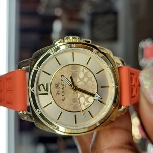 Women's coach silicone strap watch
